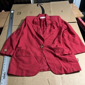 Lynn Greene Richard Neal Vintage Red Blazer Large Jacket, Retro Classic Designer
